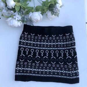 It's Our Time Knit Black and White Skirt Size Large